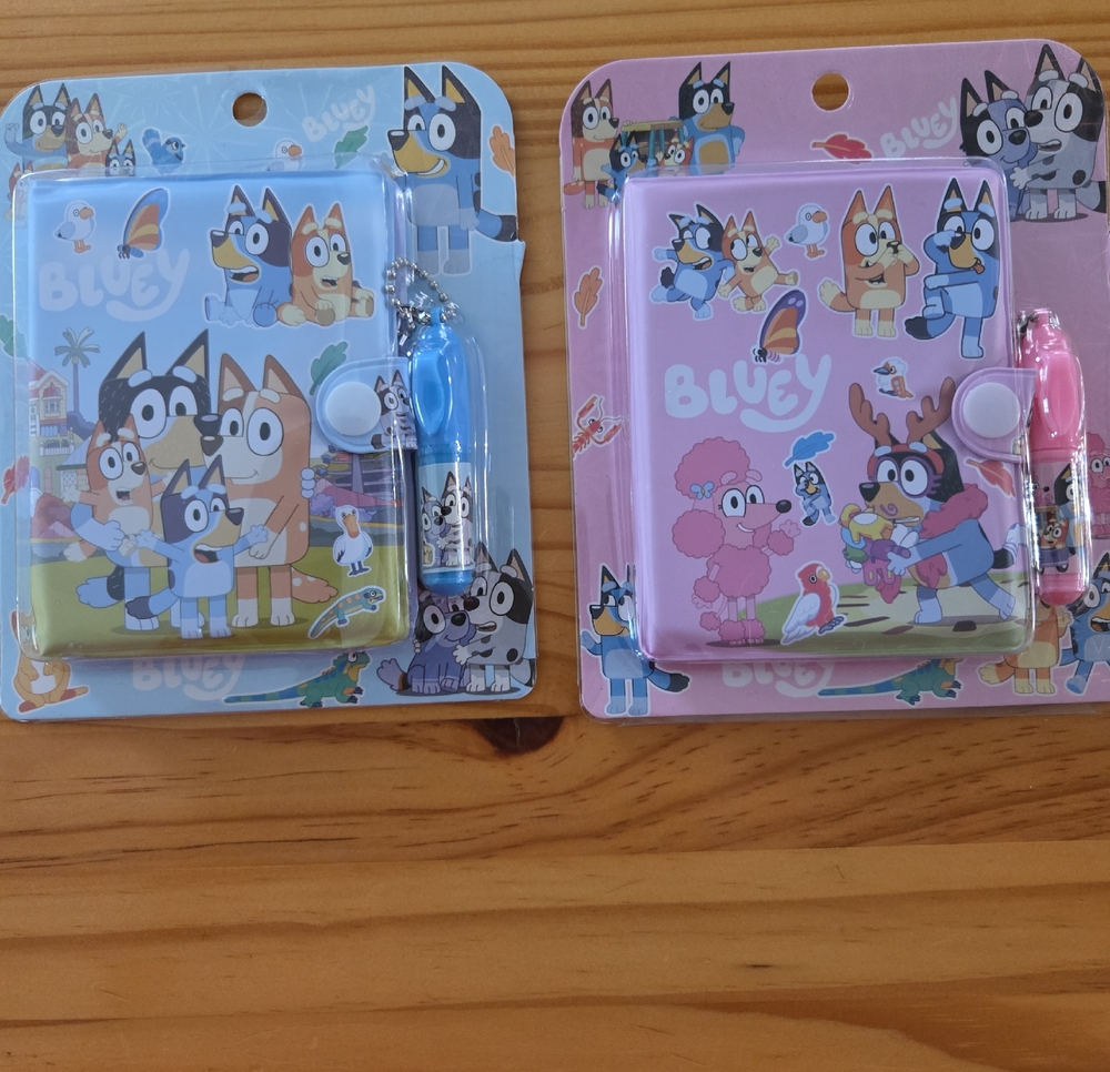 Bluey Character Mini Notebook with Pen Set - Blue and Pink